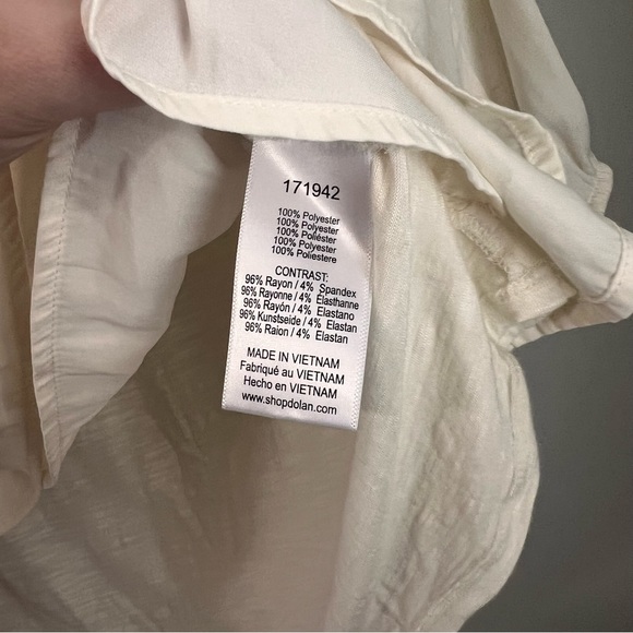 Anthropologie Dolan Cream Square Neck Babydoll Tiered Top Medium - Picture 7 of 7